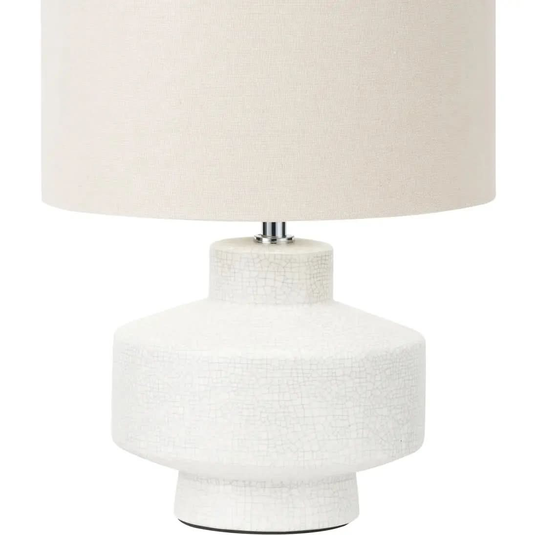 Elure White Crackle Effect Table Lamp   Nicholas John Interiors