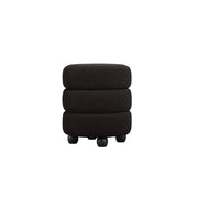 Ashford & Grey Emi Black / Black Pouffe  Nicholas John Interiors