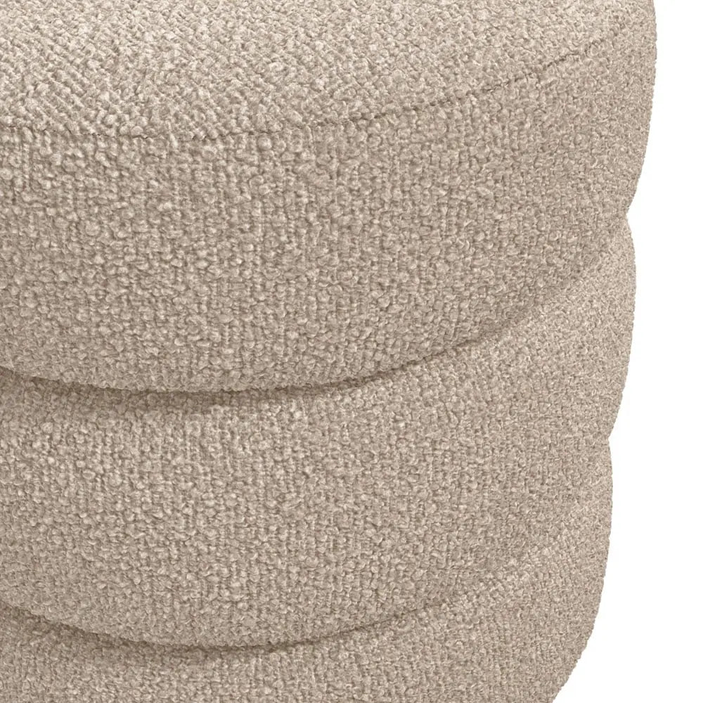 Ashford & Grey Emi Buff / Black Pouffe  Nicholas John Interiors