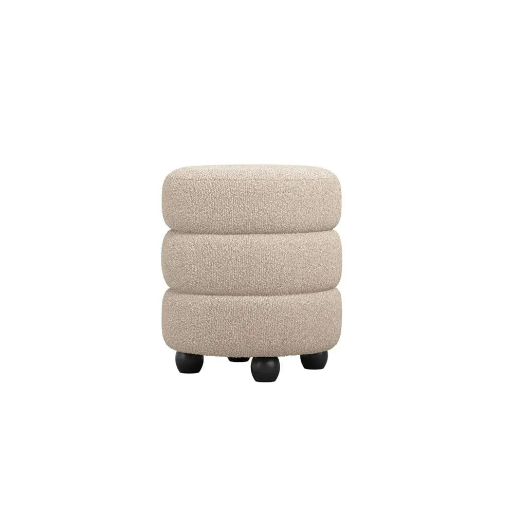 Ashford & Grey Emi Buff / Black Pouffe  Nicholas John Interiors