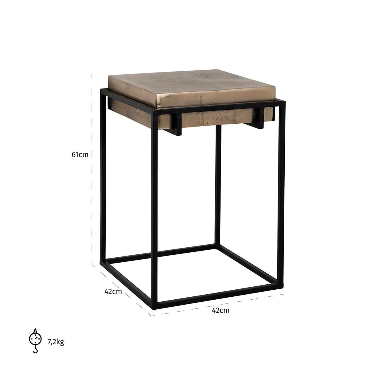 End table Calloway champagne gold   Nicholas John Interiors