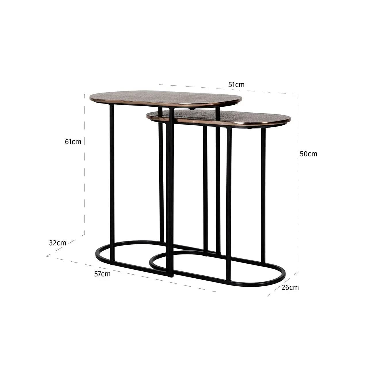 End table Chandon champagne gold (Set of 2)   Nicholas John Interiors