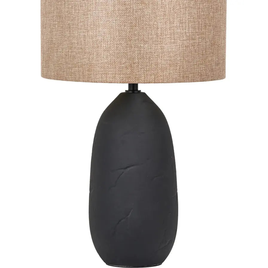 Erika Black Vintage Textured Ceramic Table Lamp   Nicholas John Interiors