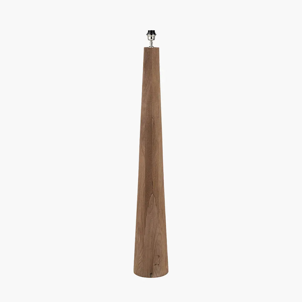 Esha Natural Conical Wood Floor Lamp Base  Nicholas John Interiors