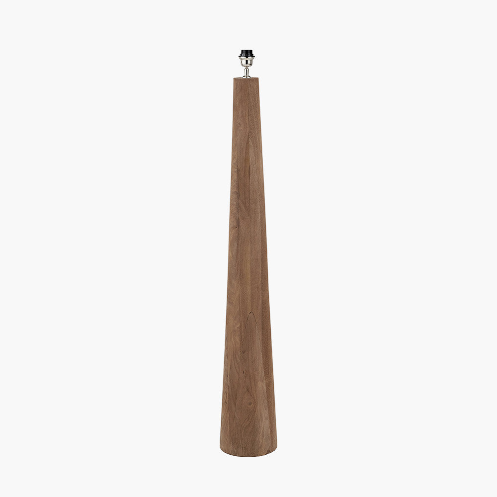 Esha Natural Conical Wood Floor Lamp Base  Nicholas John Interiors