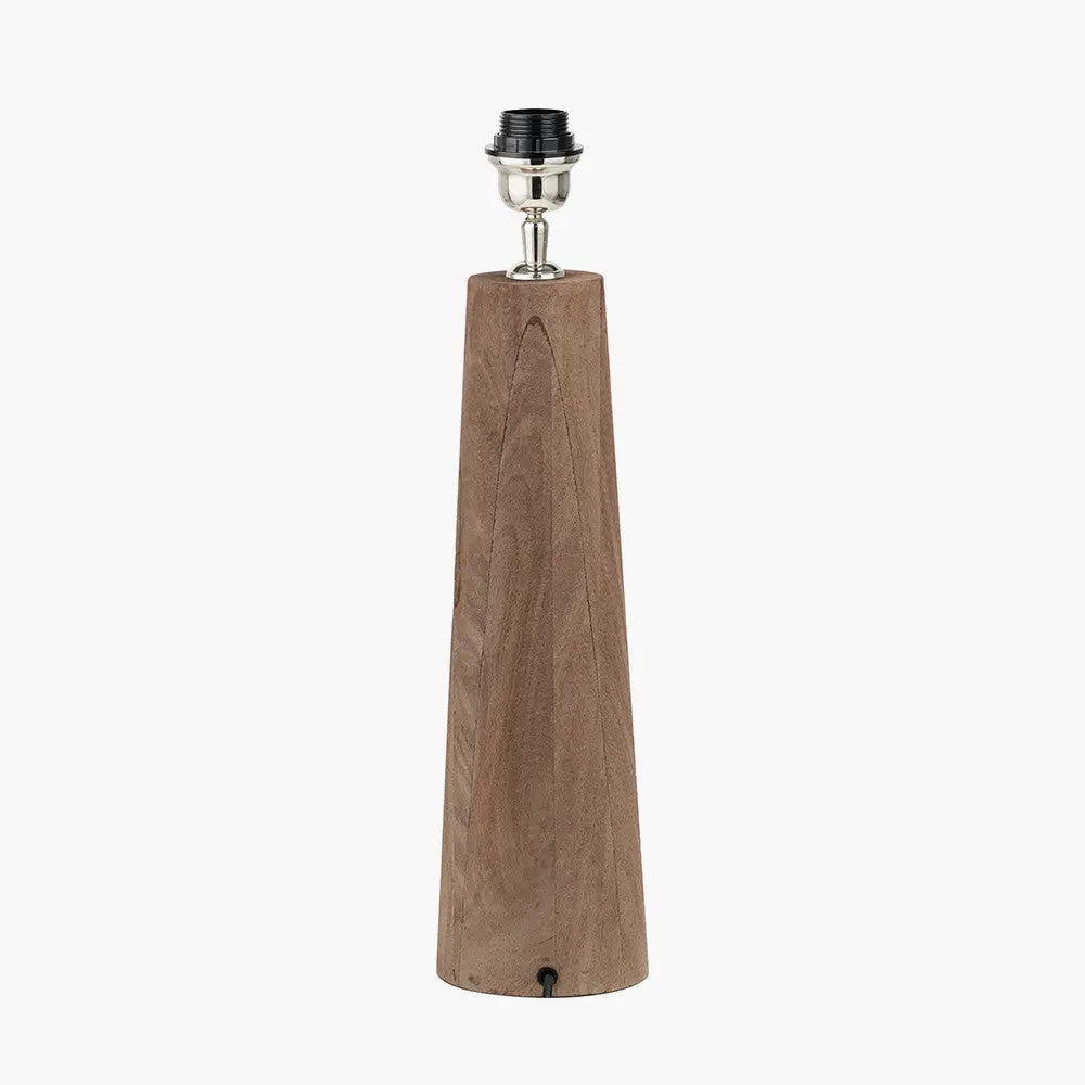 Esha Natural Conical Wood Table Lamp Base  Nicholas John Interiors