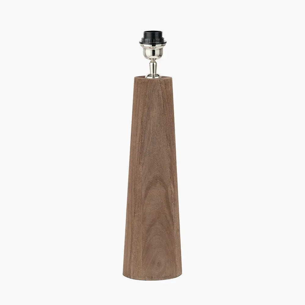 Esha Natural Conical Wood Table Lamp Base  Nicholas John Interiors