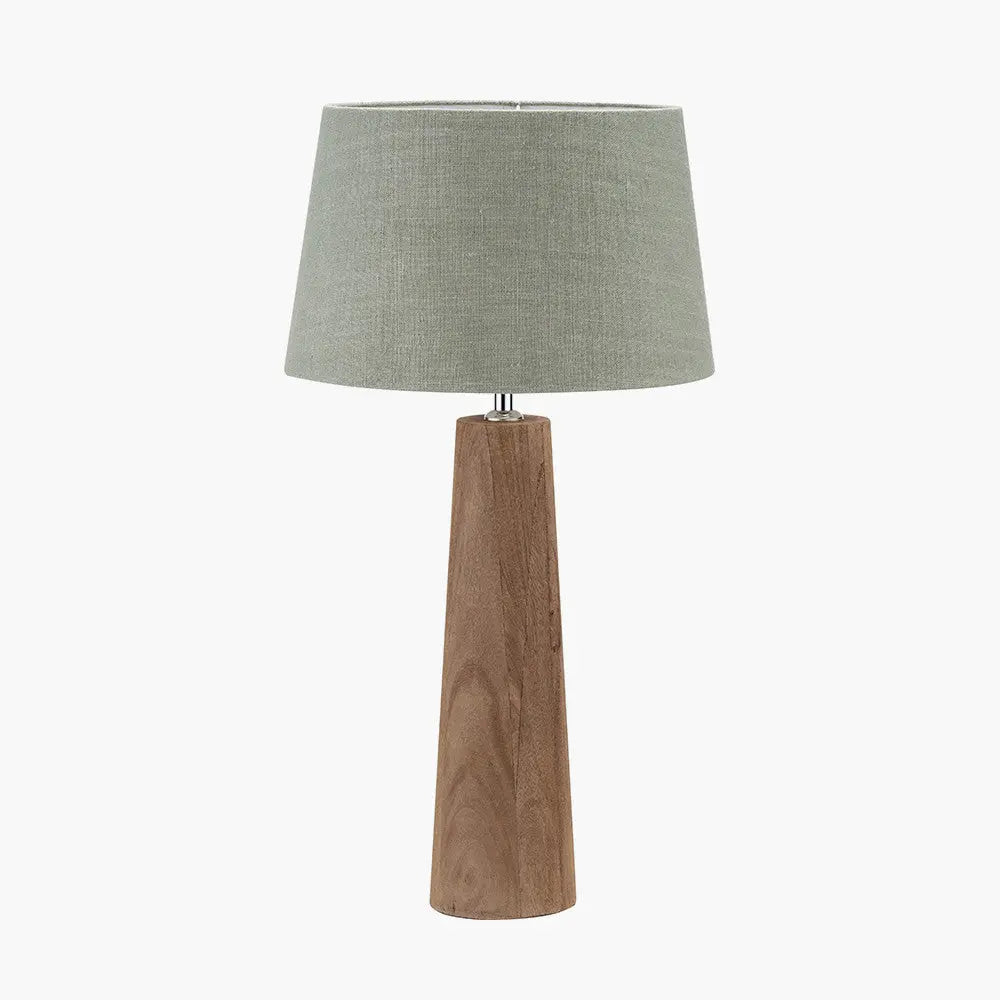 Esha Natural Conical Wood Table Lamp Base  Nicholas John Interiors