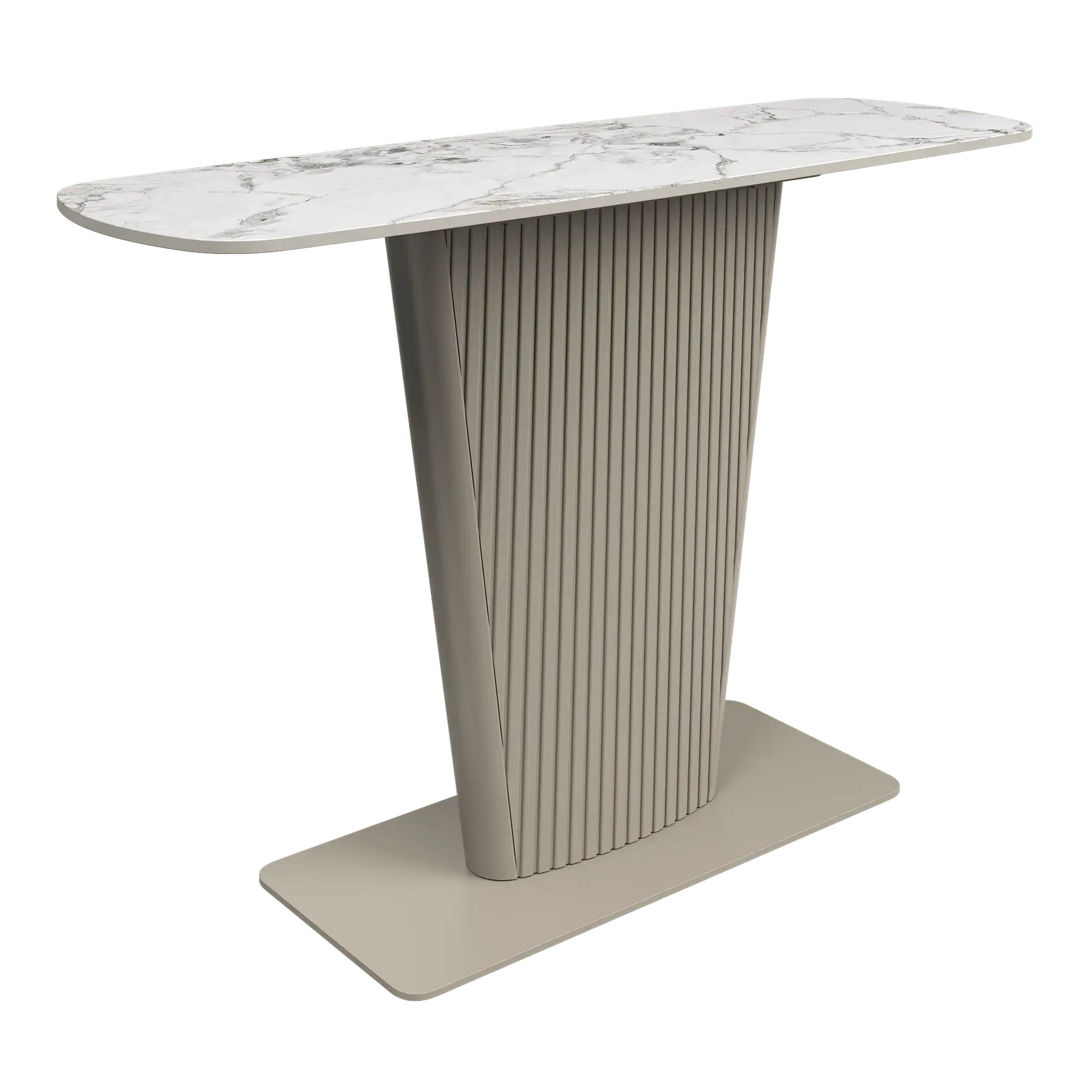 Estello White Ceramic Console Table  Nicholas John Interiors