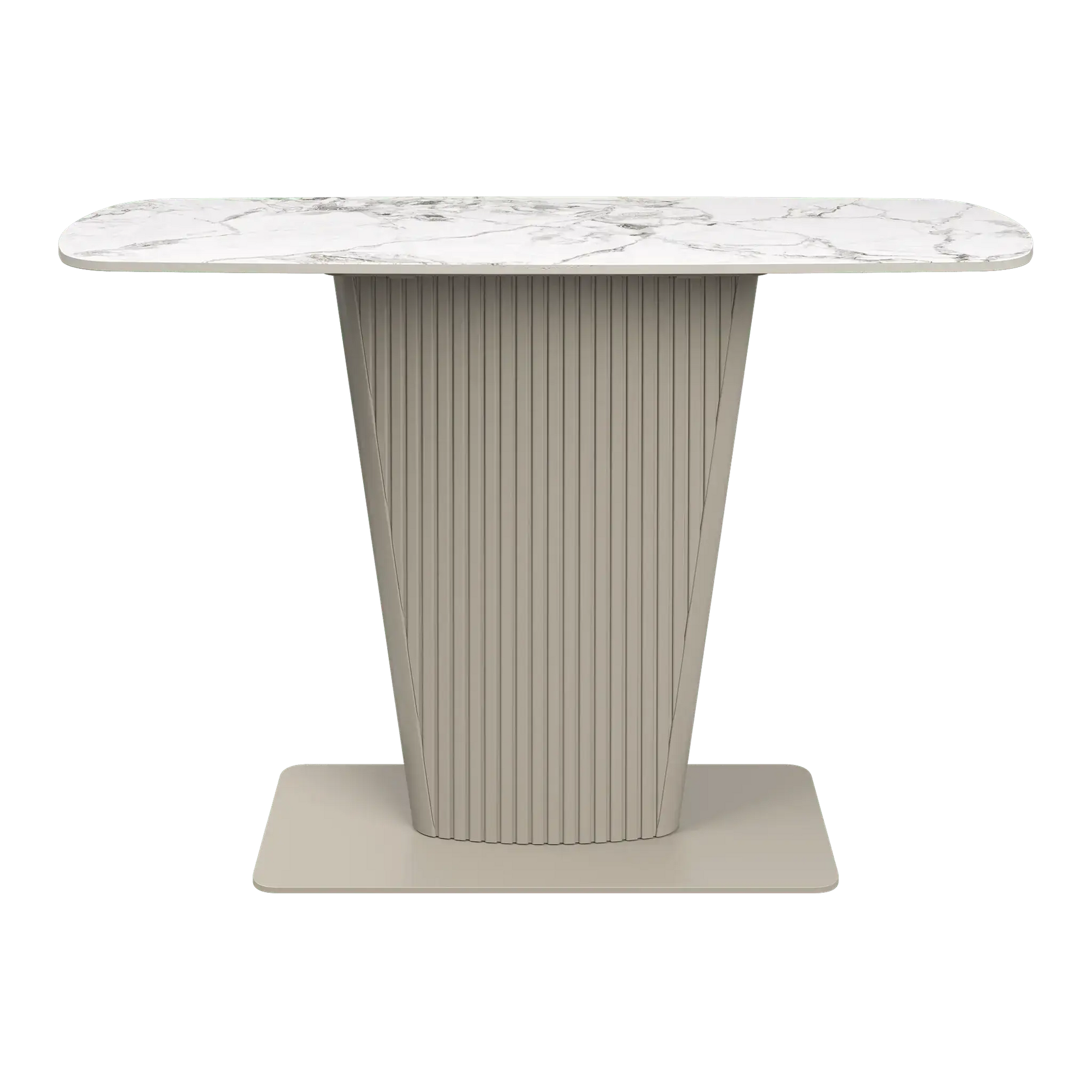 Estello White Ceramic Console Table  Nicholas John Interiors