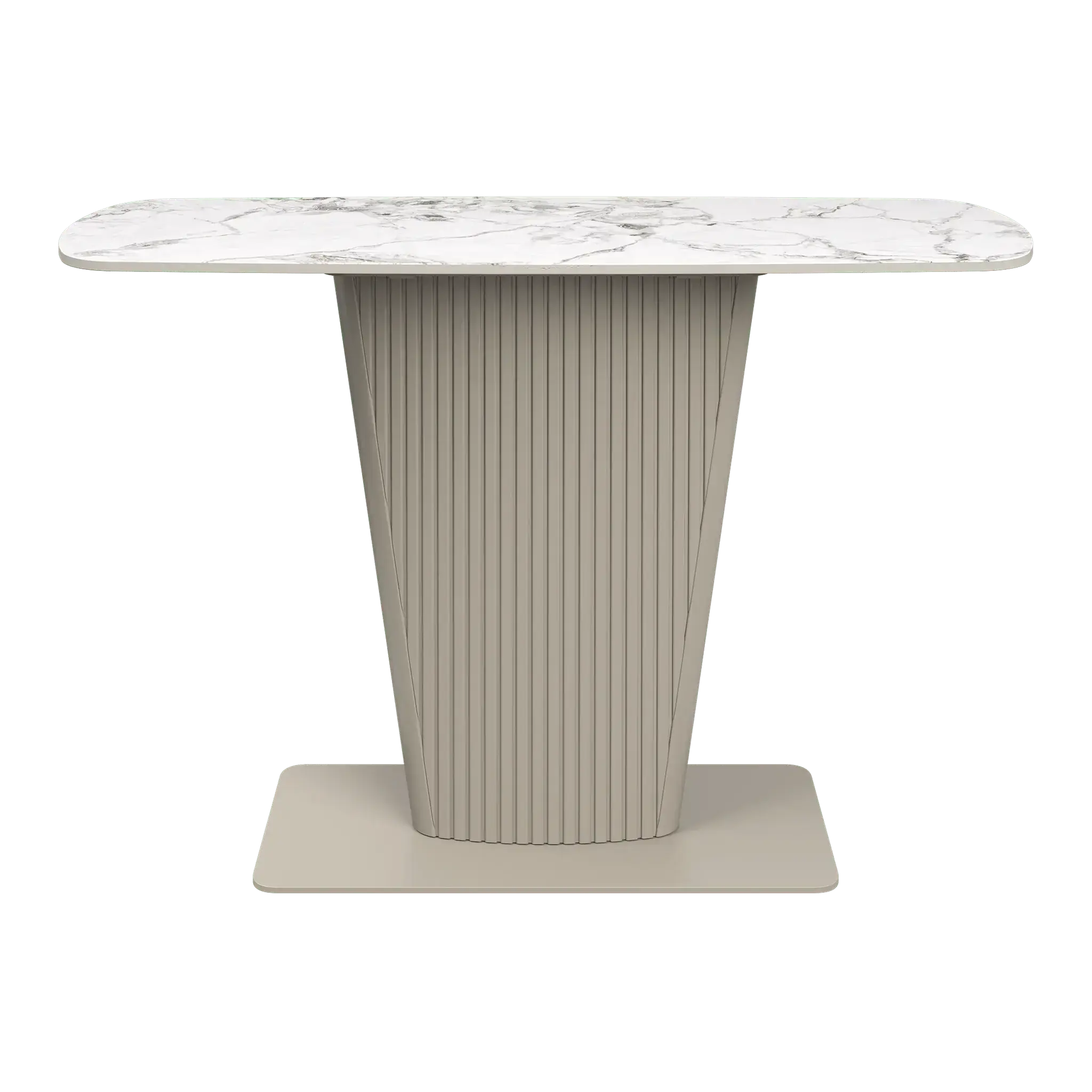 Estello White Ceramic Console Table  Nicholas John Interiors