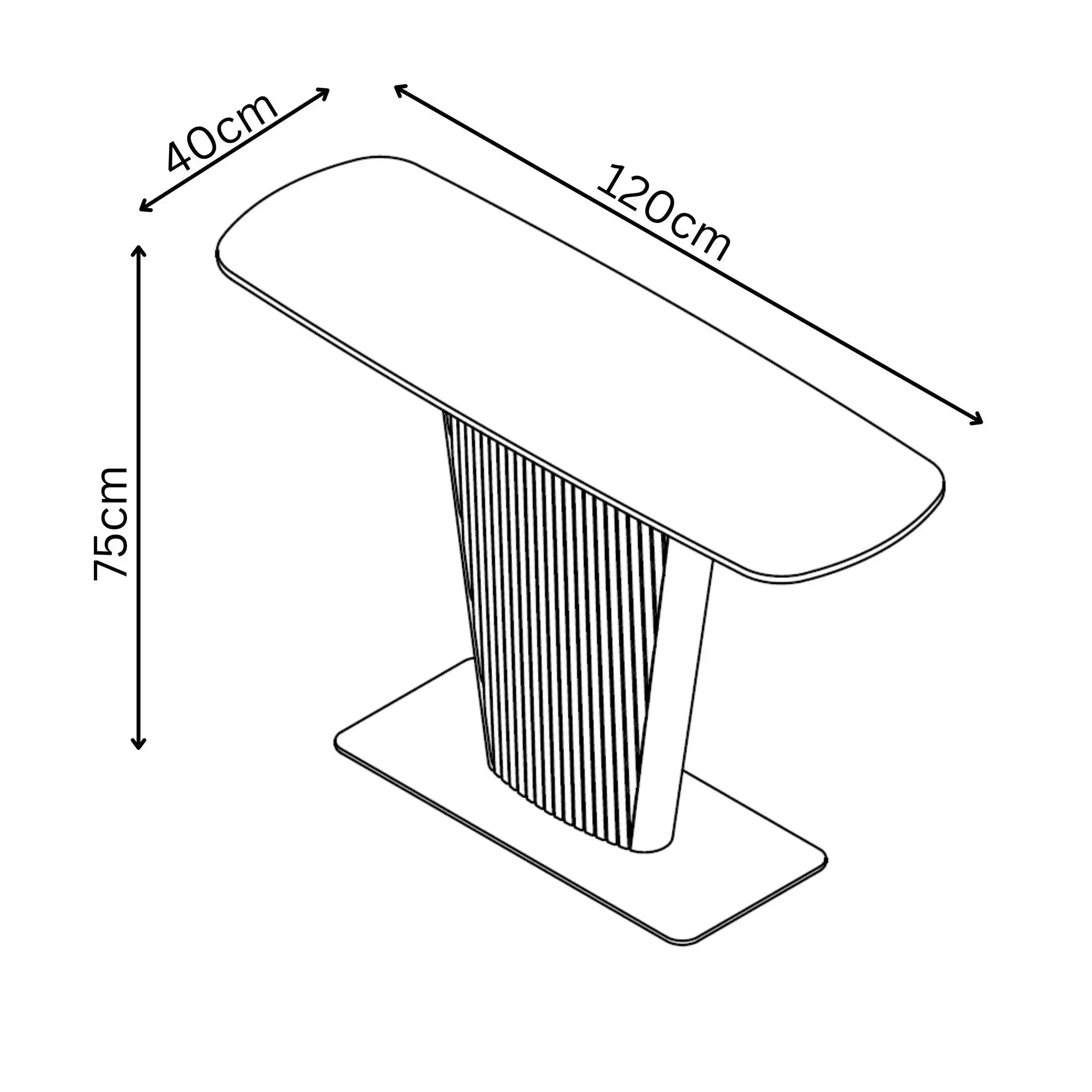Estello White Ceramic Console Table  Nicholas John Interiors
