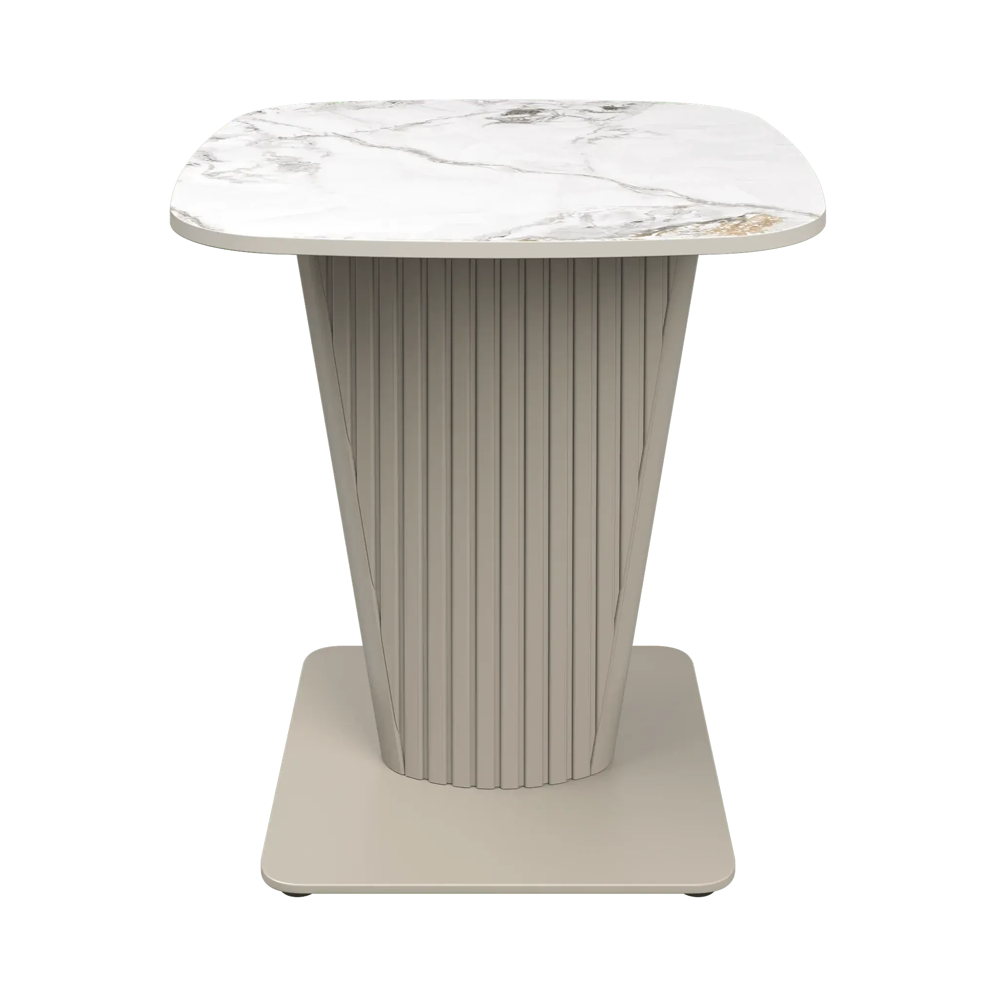 Estello White Ceramic Side Table  Nicholas John Interiors