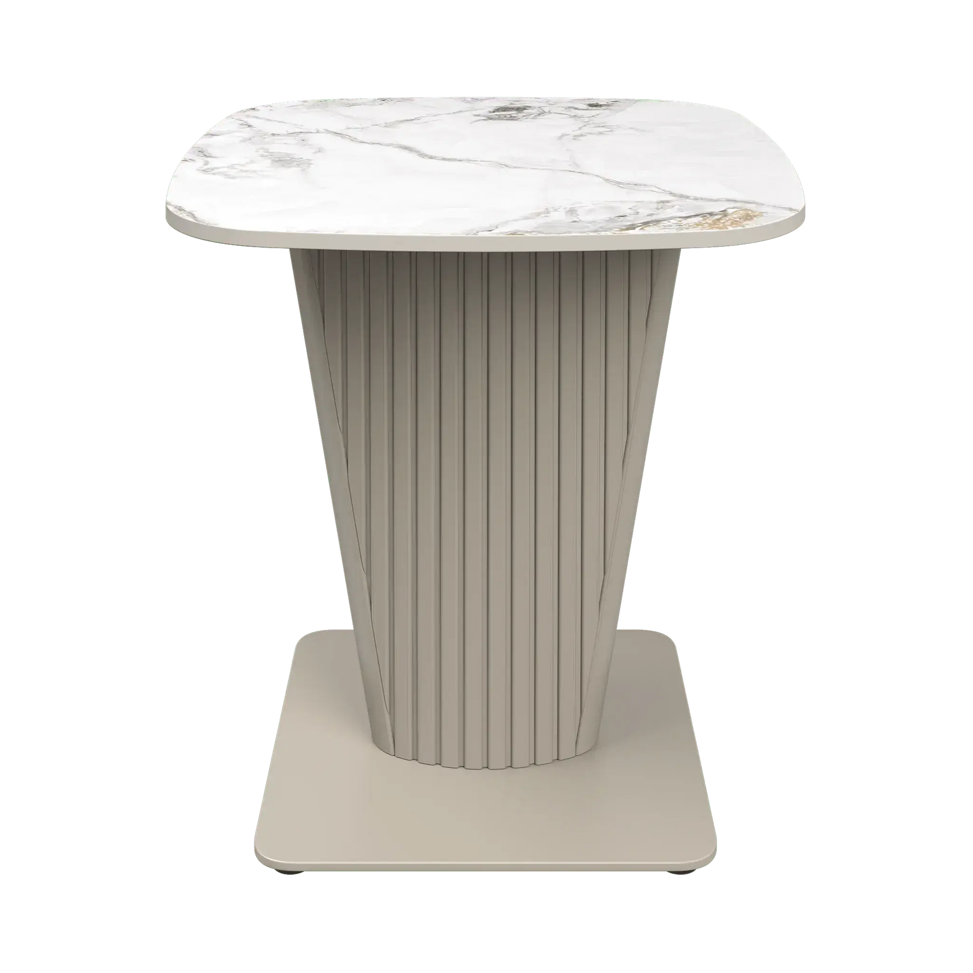 Estello White Ceramic Side Table  Nicholas John Interiors