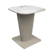 Estello White Ceramic Side Table  Nicholas John Interiors