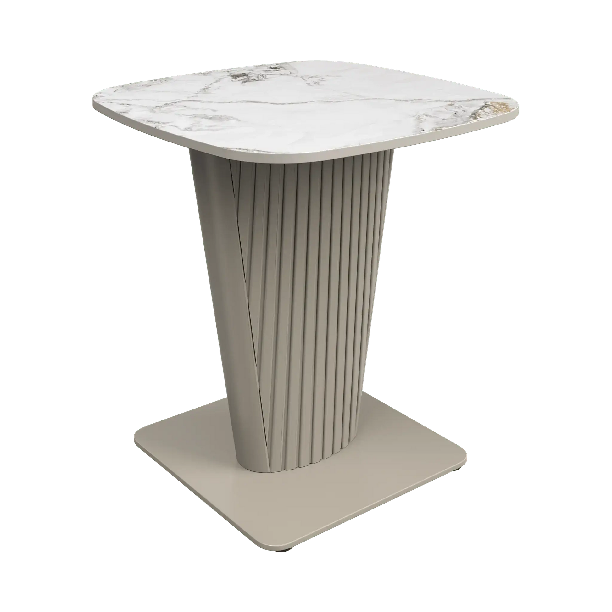 Estello White Ceramic Side Table  Nicholas John Interiors