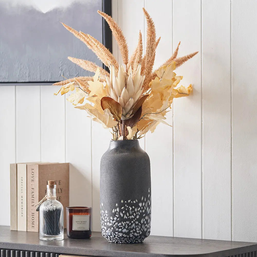 Etna Black and White Glass Vase  Nicholas John Interiors