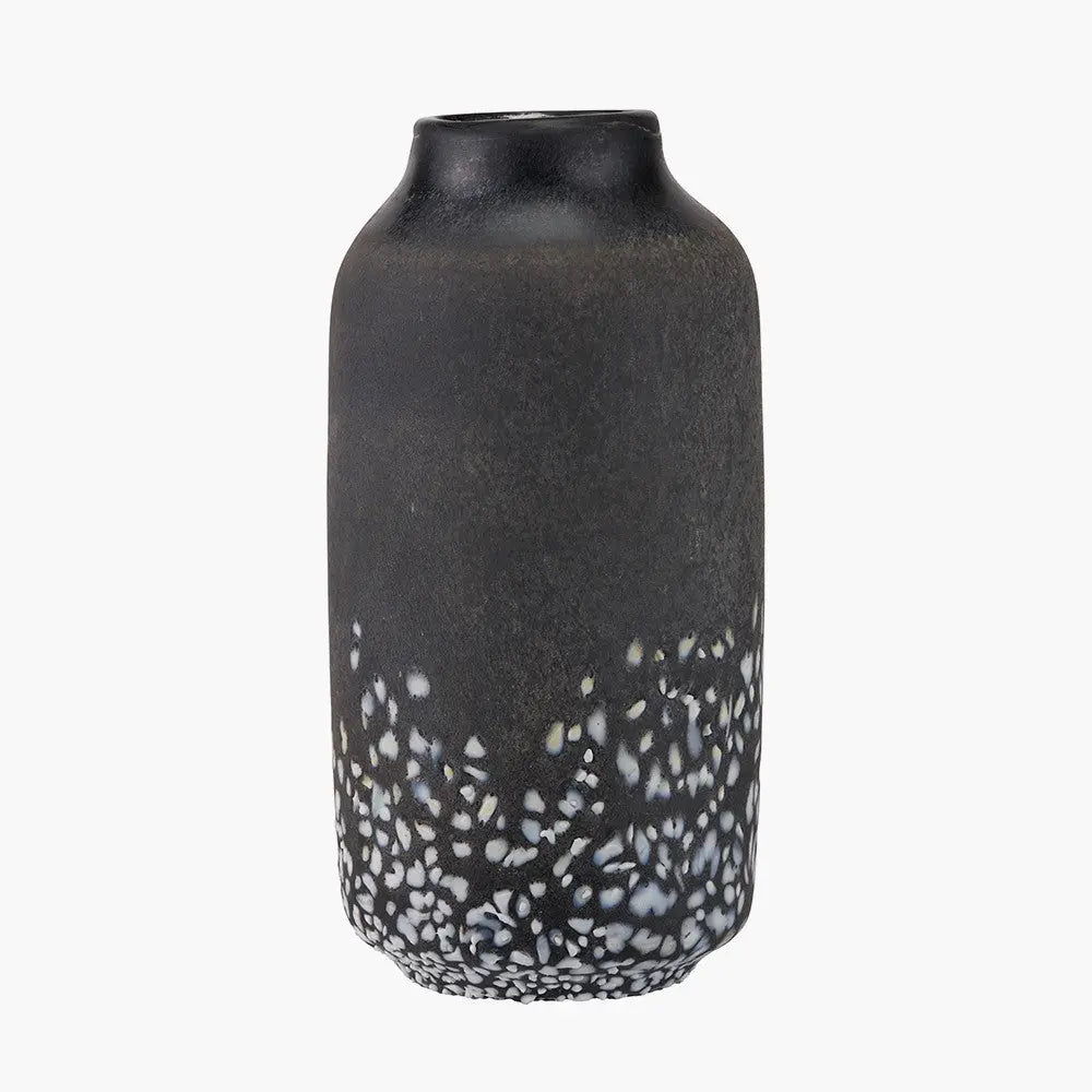 Etna Black and White Glass Vase  Nicholas John Interiors