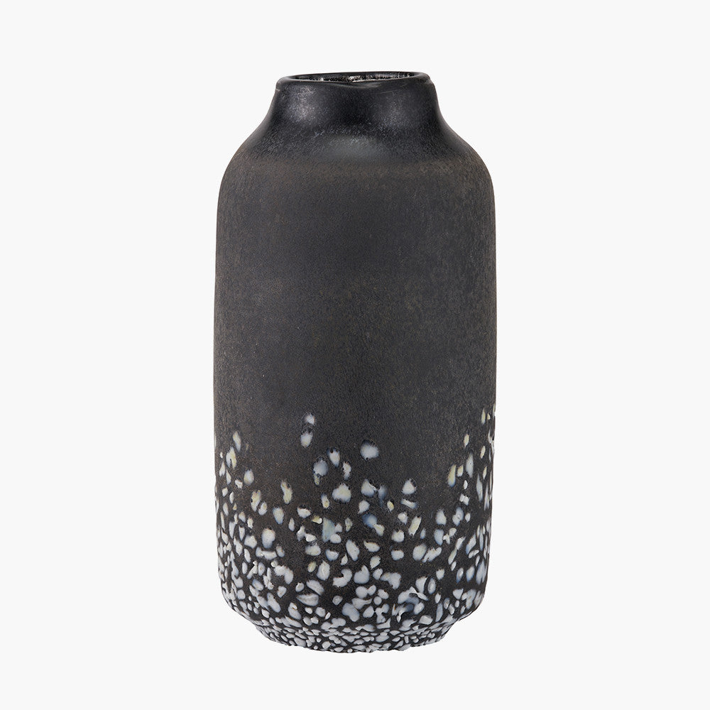 Etna Black and White Glass Vase  Nicholas John Interiors