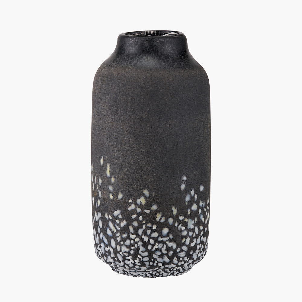 Etna Black and White Glass Vase  Nicholas John Interiors