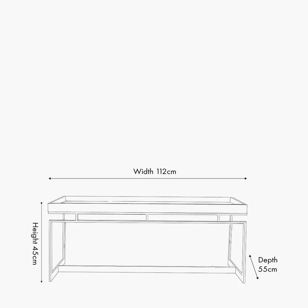 Evelyn Natural Antique Finish Mango Wood and Silver Metal Coffee Table  Nicholas John Interiors
