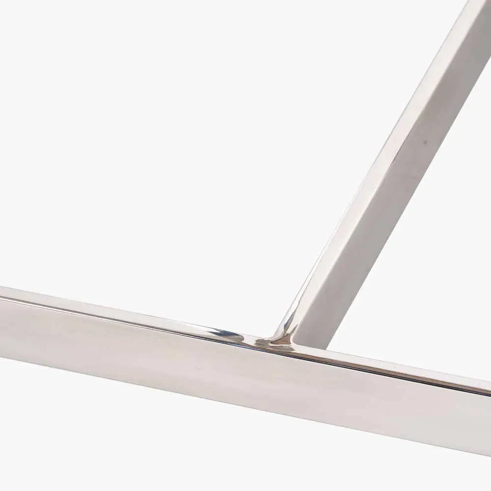 Evelyn Natural Antique Finish Mango Wood and Silver Metal Side Table  Nicholas John Interiors