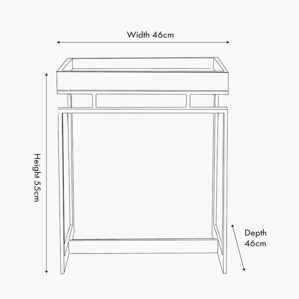 Evelyn Natural Antique Finish Mango Wood and Silver Metal Side Table  Nicholas John Interiors