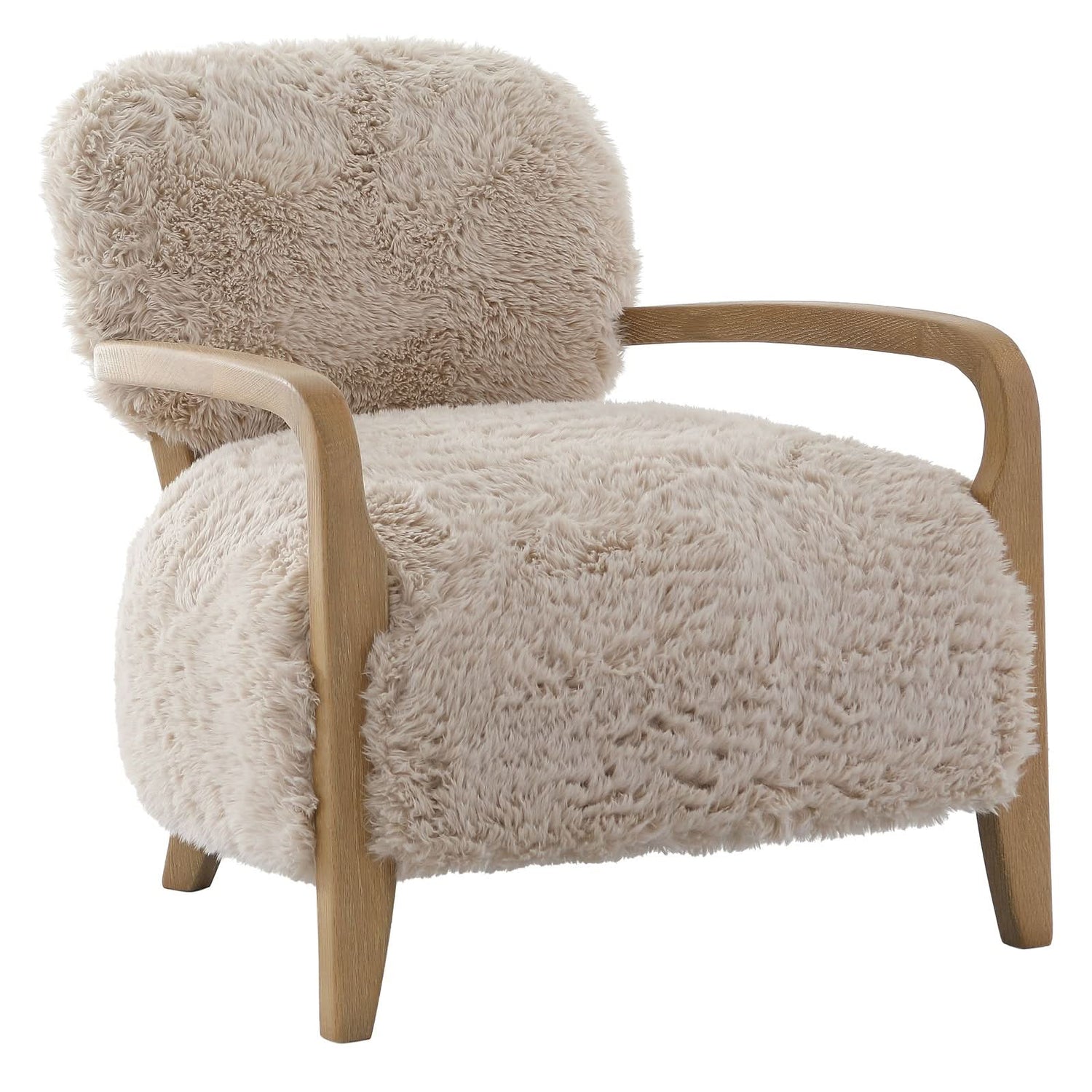 Keiichi Baaarb Accent Chair in Faux Sheepskin   Nicholas John Interiors