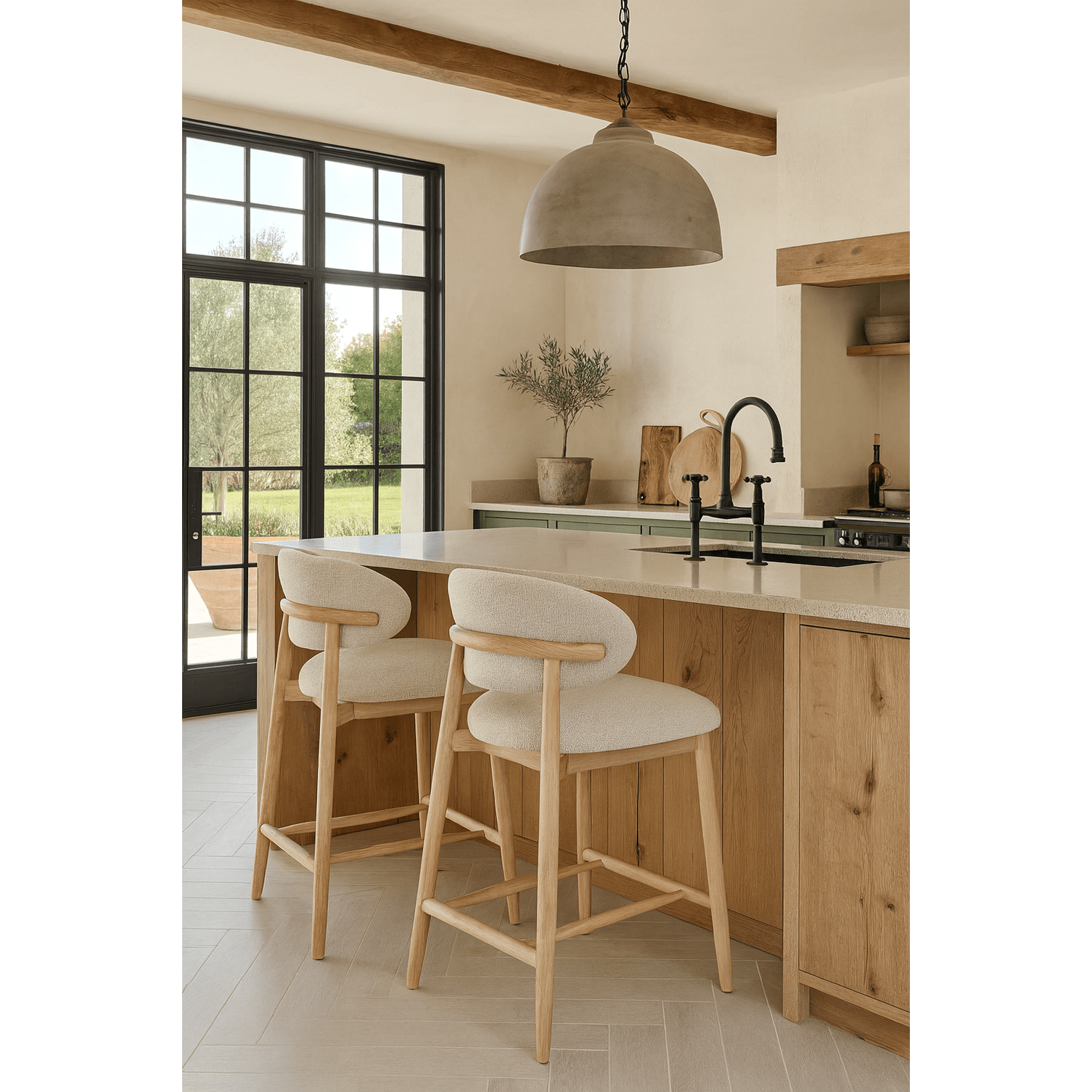 Keiichi Blockley Counter Stool in Ash   Nicholas John Interiors
