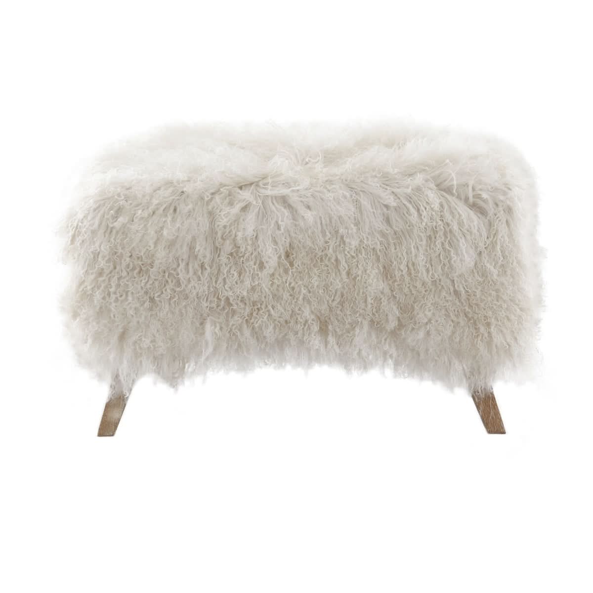 Keiichi Baaarb Ottoman in Real Sheepskin   Nicholas John Interiors