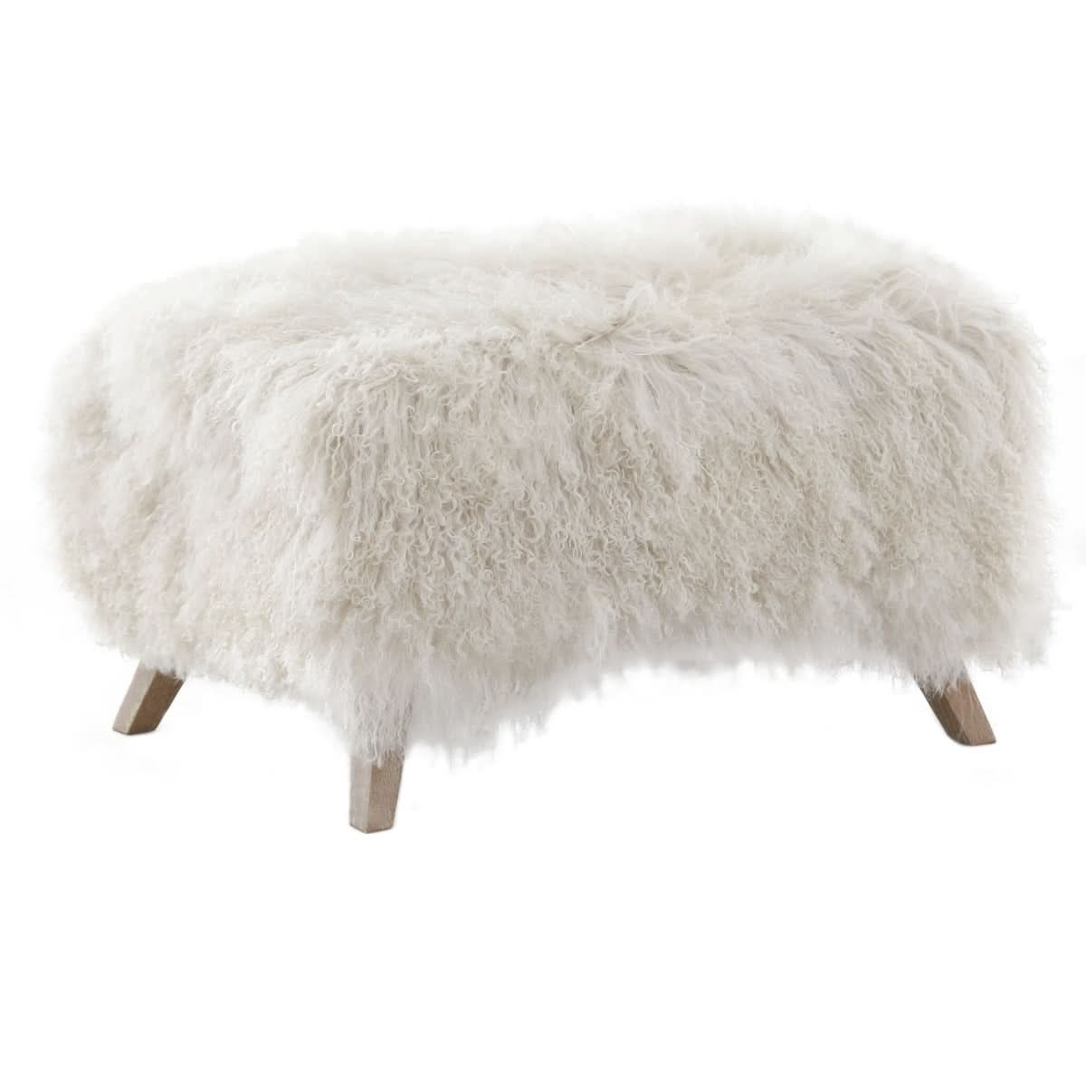 Keiichi Baaarb Ottoman in Real Sheepskin   Nicholas John Interiors