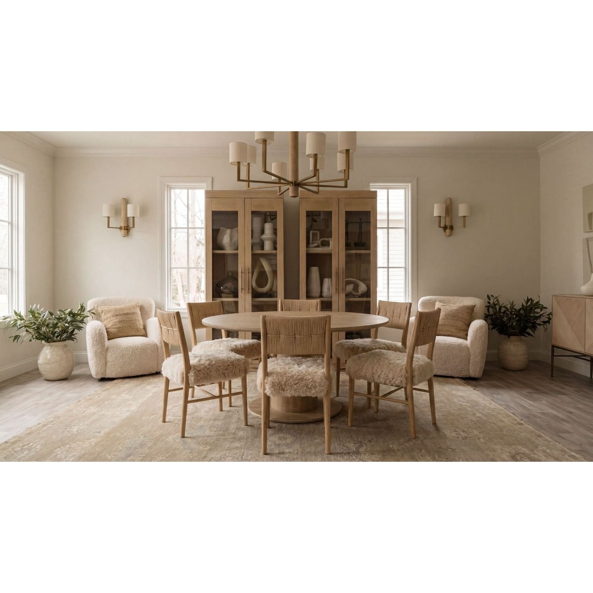 Keiichi Bourton Dining Chair in Faux Mongolian Fur   Nicholas John Interiors