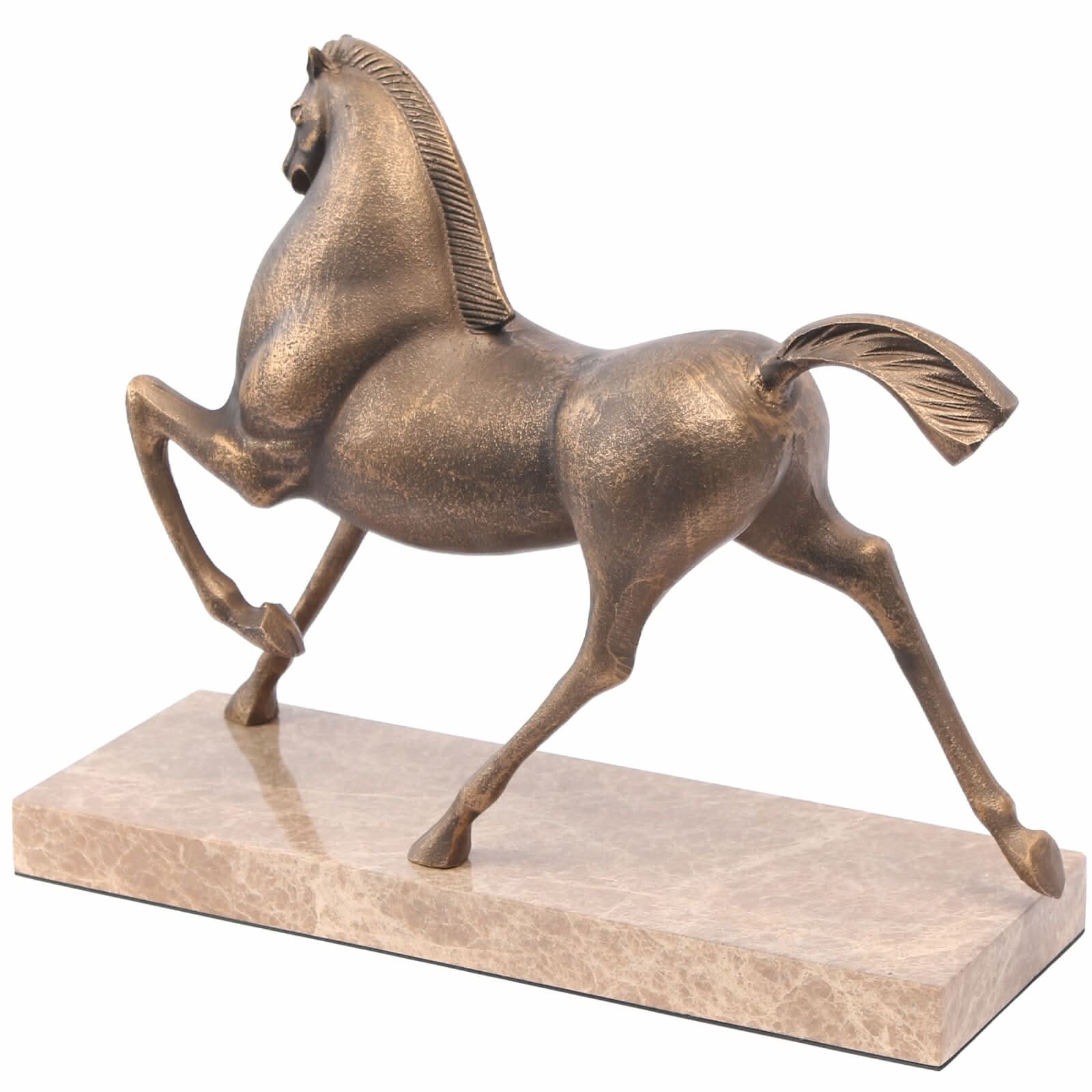 Keiichi Flying Horse Sculpture in Gold   Nicholas John Interiors