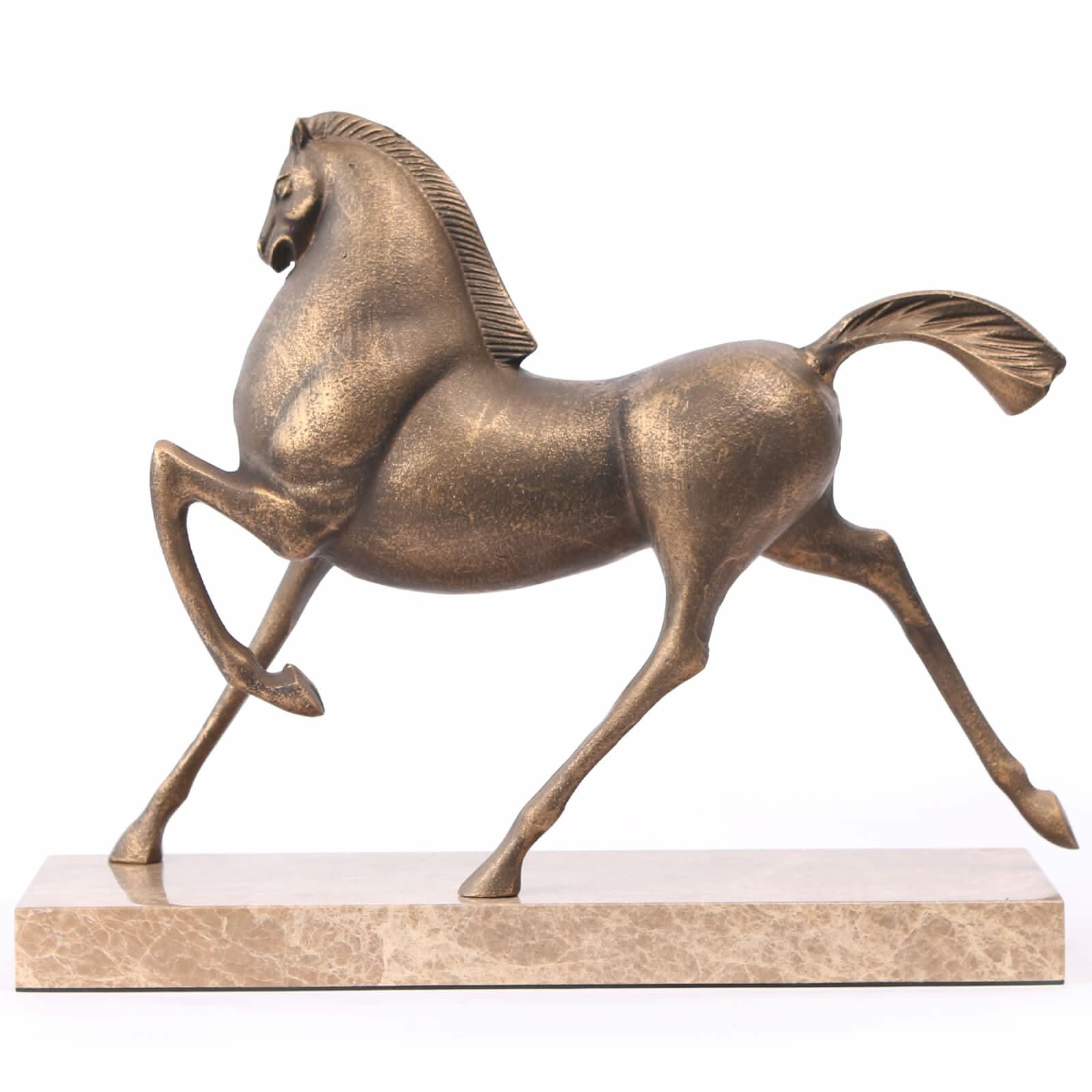Keiichi Flying Horse Sculpture in Gold   Nicholas John Interiors