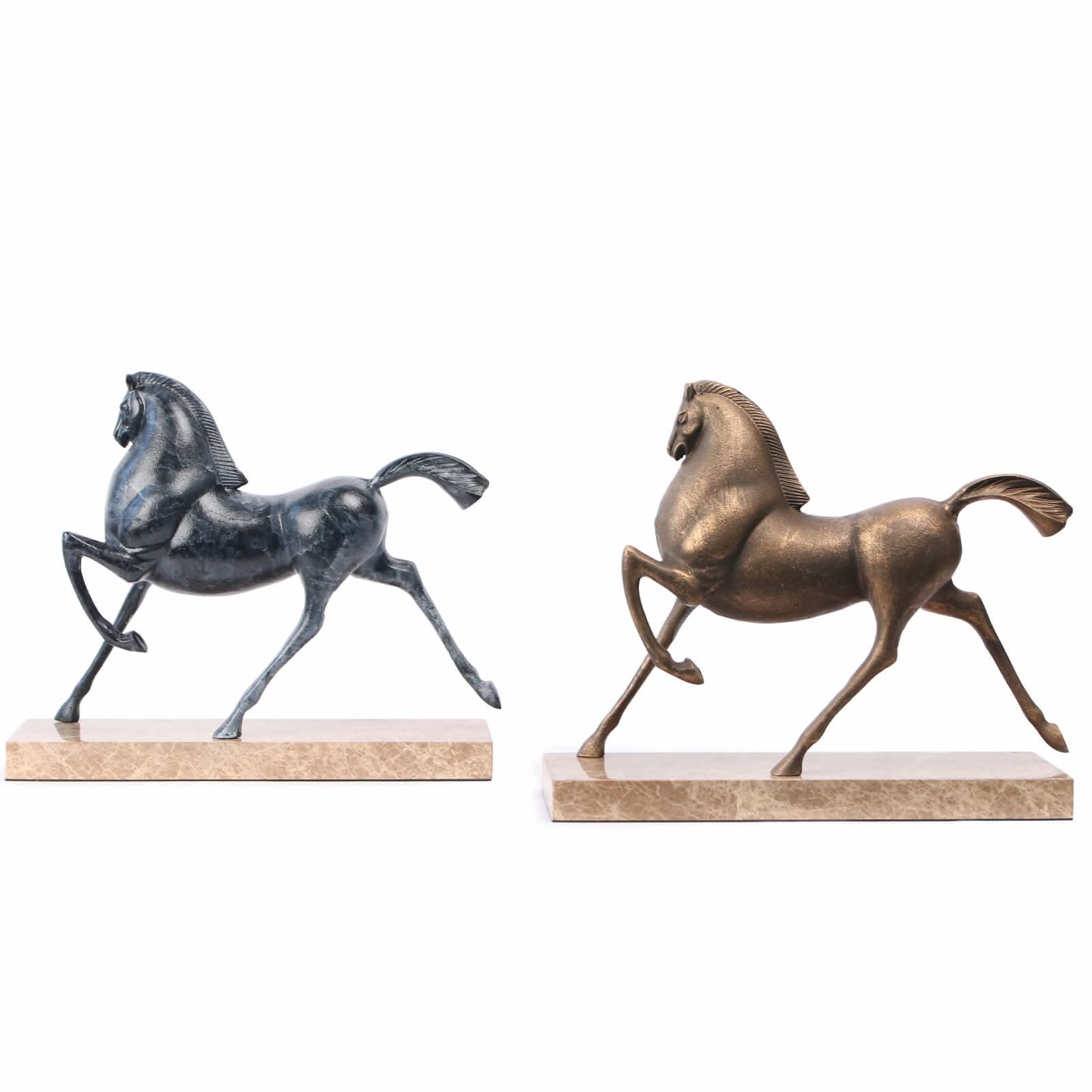 Keiichi Flying Horse Sculpture in Gold   Nicholas John Interiors