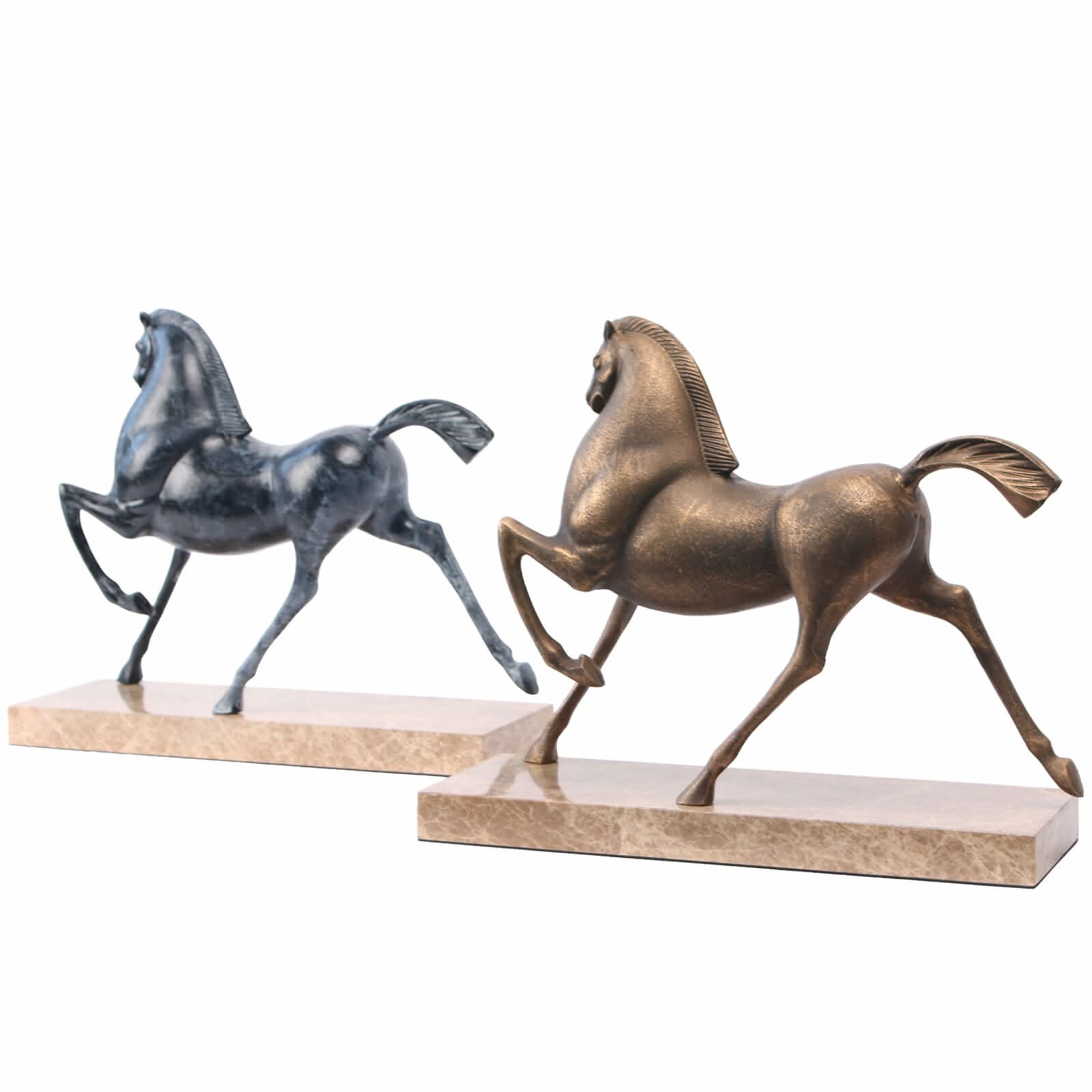 Keiichi Flying Horse Sculpture in Gold   Nicholas John Interiors