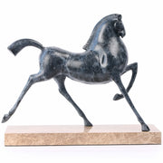 Keiichi Flying Horse Sculpture in Dark Nickel   Nicholas John Interiors