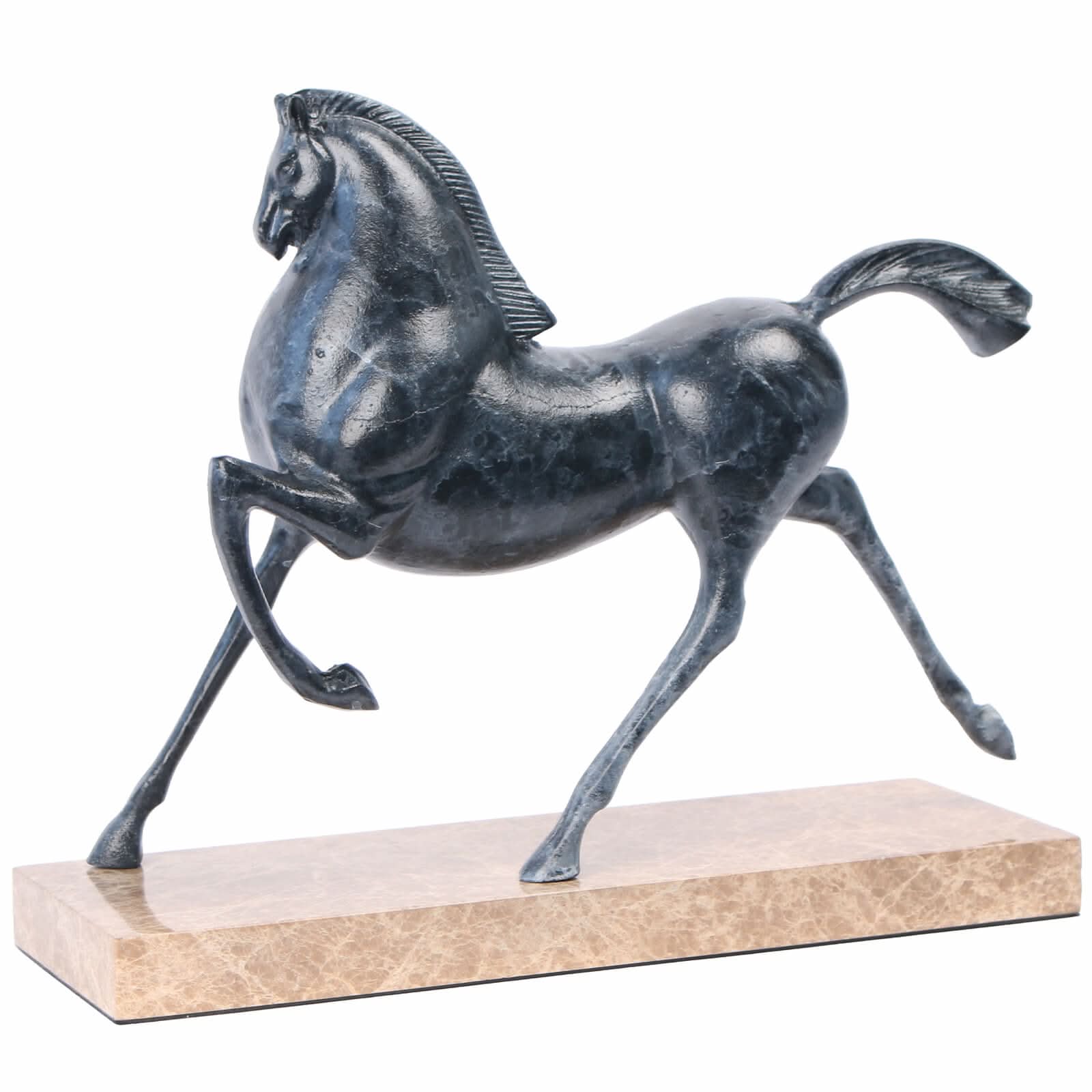 Keiichi Flying Horse Sculpture in Dark Nickel   Nicholas John Interiors
