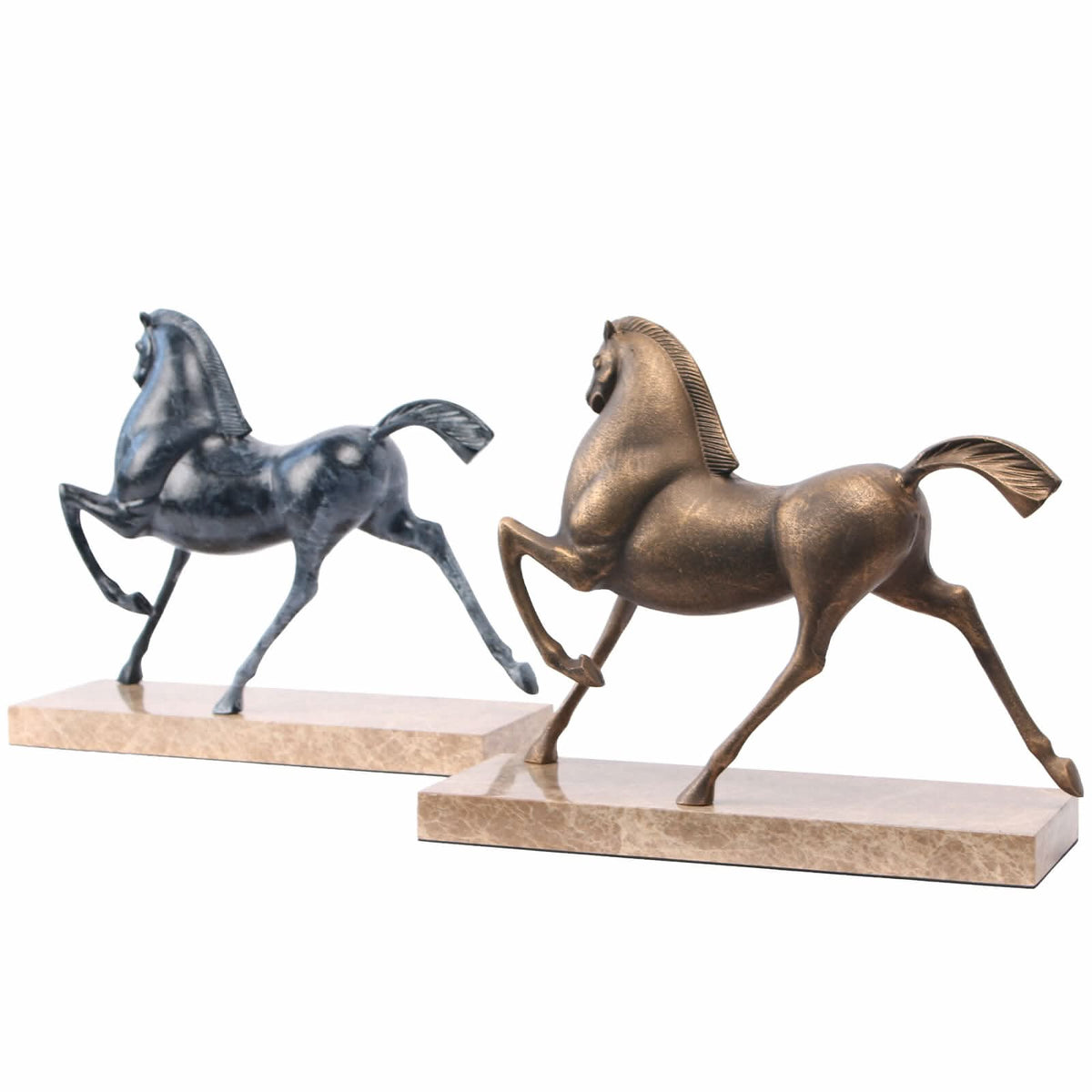 Keiichi Flying Horse Sculpture in Dark Nickel   Nicholas John Interiors