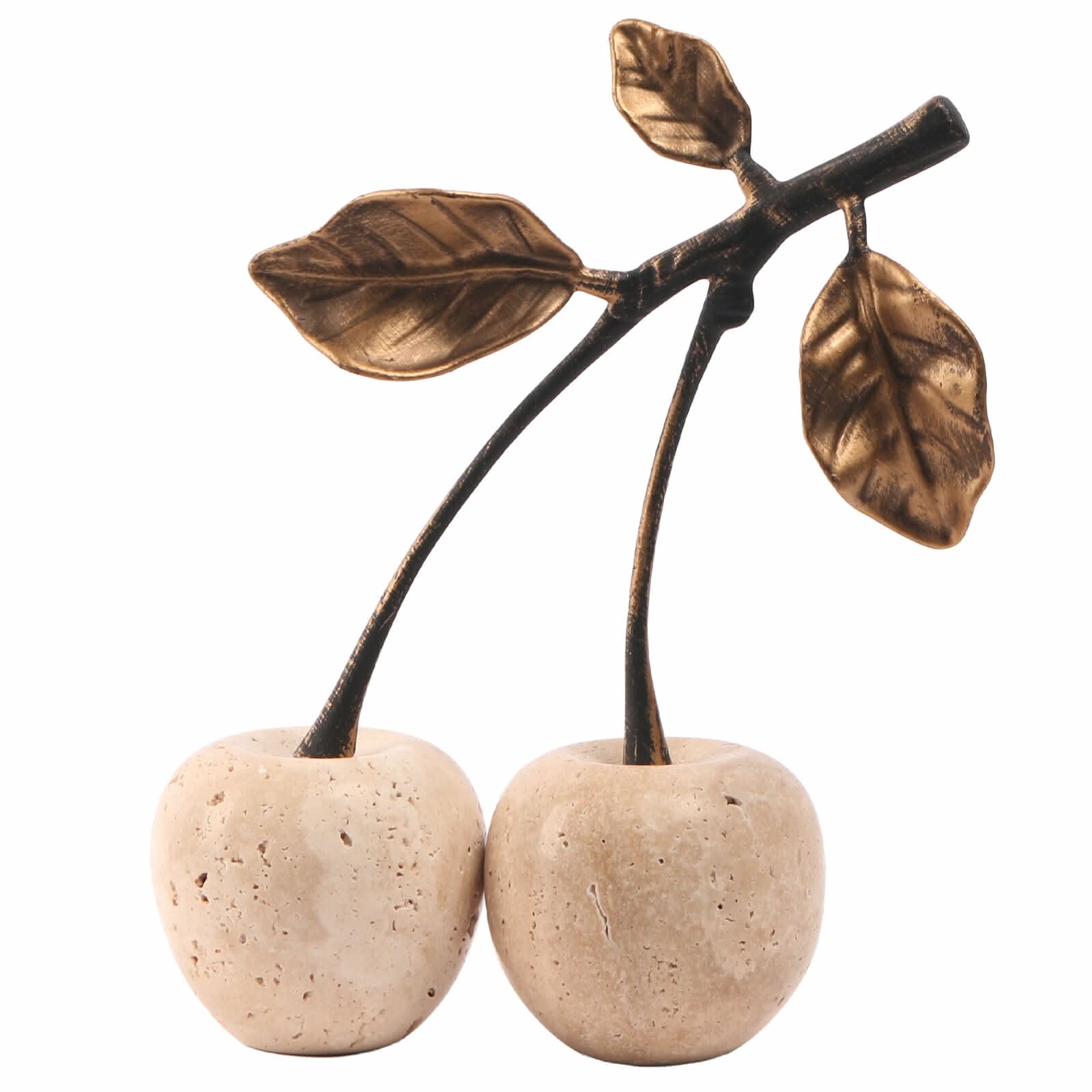 Keiichi Cherry Ornament in Travertine   Nicholas John Interiors
