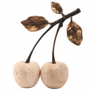Keiichi Cherry Ornament in Travertine   Nicholas John Interiors