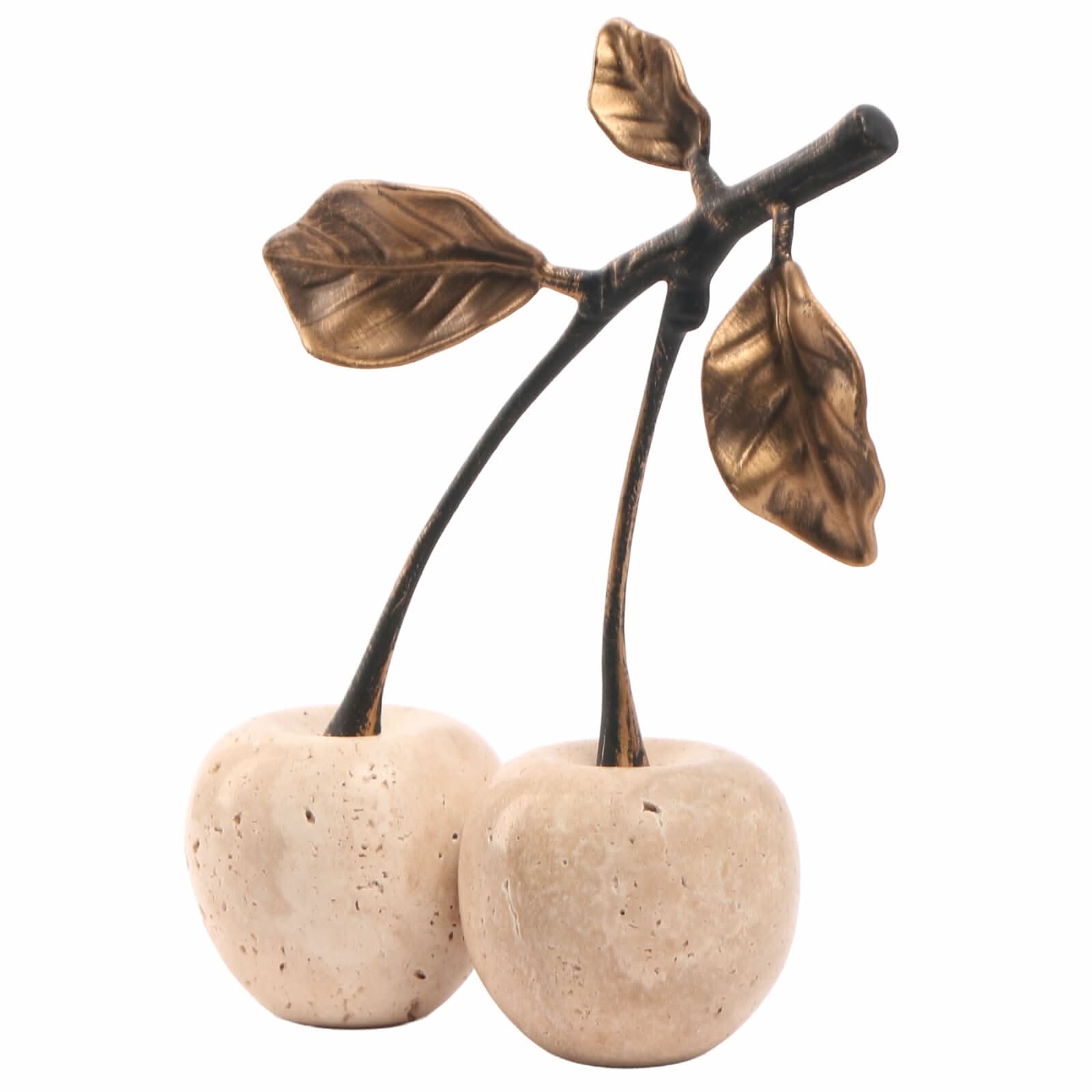 Keiichi Cherry Ornament in Travertine   Nicholas John Interiors