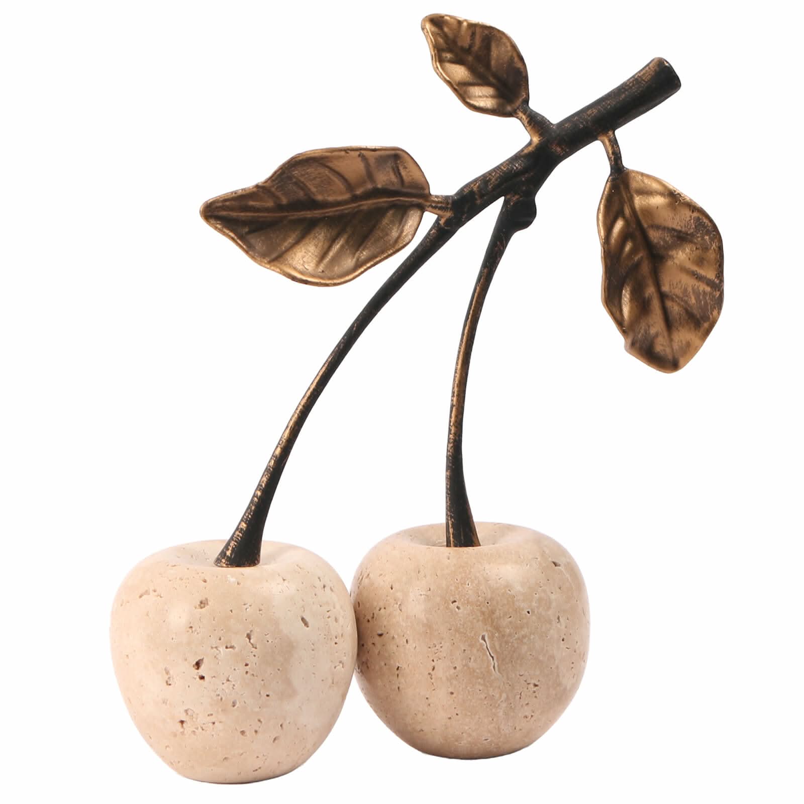 Keiichi Cherry Ornament in Travertine   Nicholas John Interiors