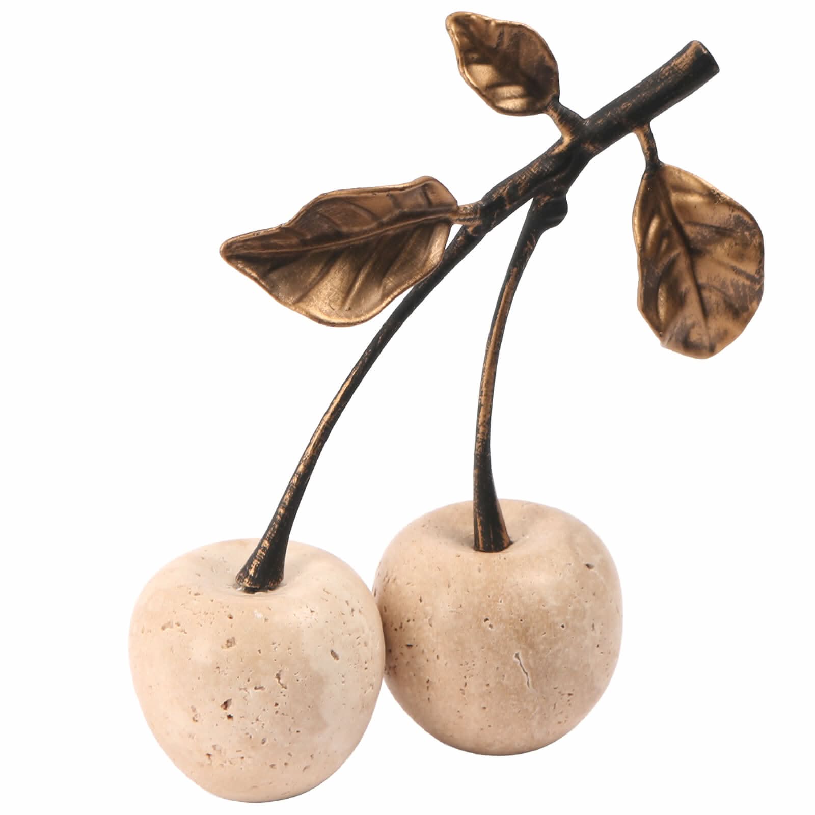 Keiichi Cherry Ornament in Travertine   Nicholas John Interiors