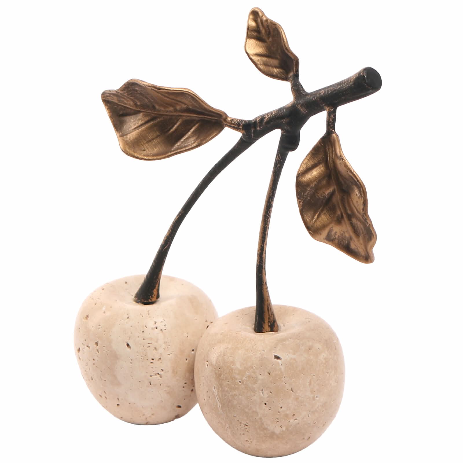 Keiichi Cherry Ornament in Travertine   Nicholas John Interiors