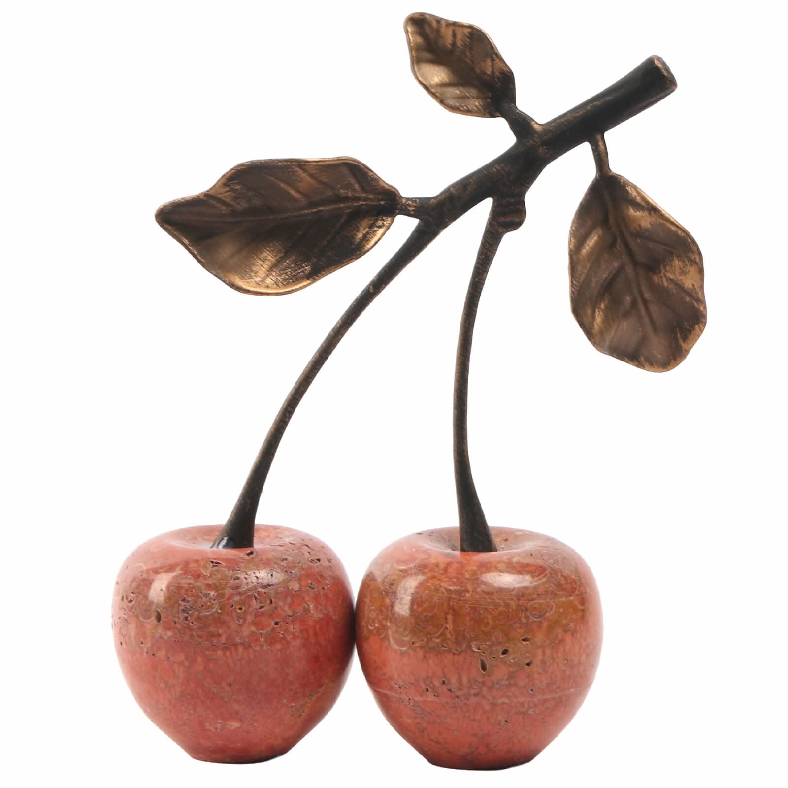 Keiichi Cherry Ornament in Red Marble   Nicholas John Interiors
