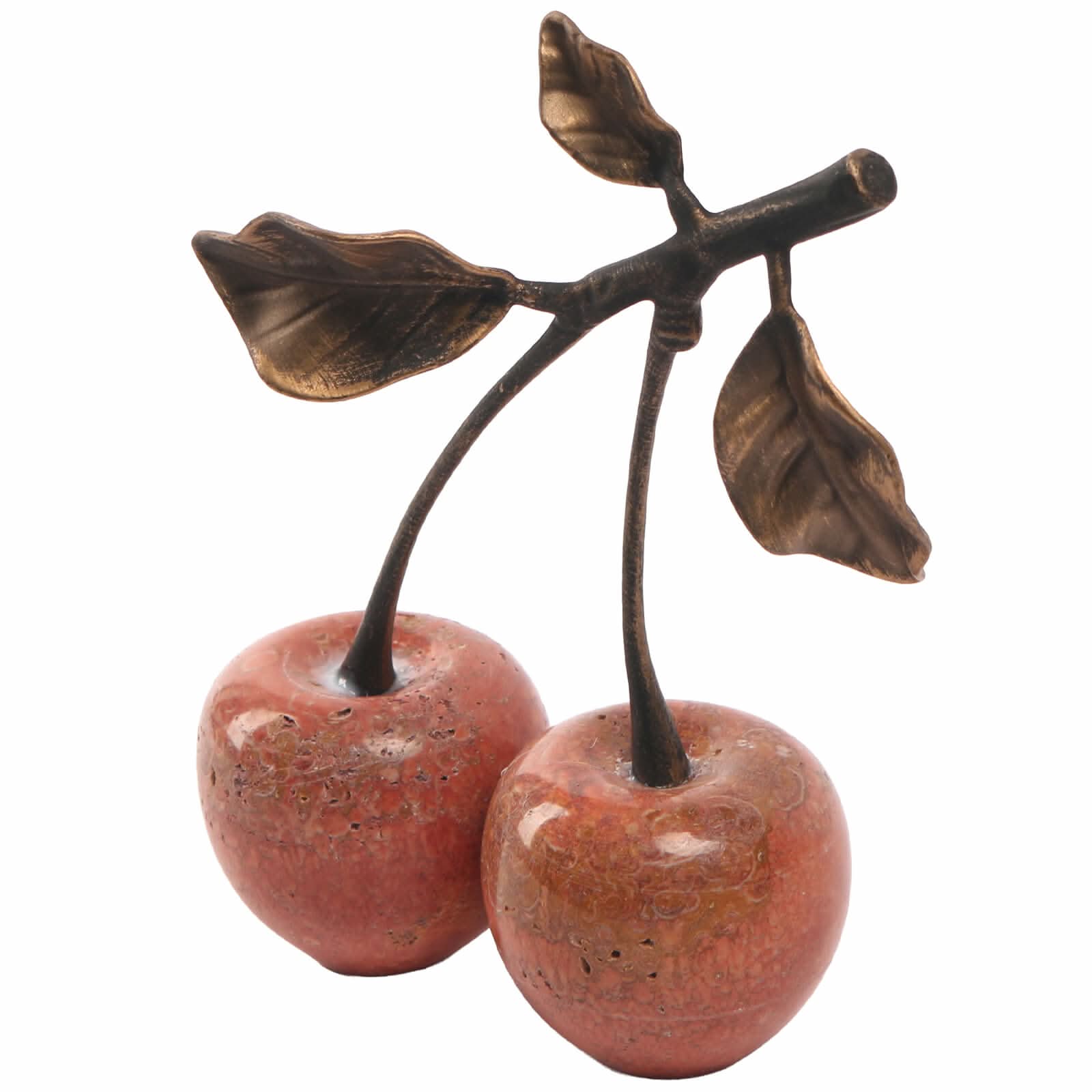Keiichi Cherry Ornament in Red Marble   Nicholas John Interiors
