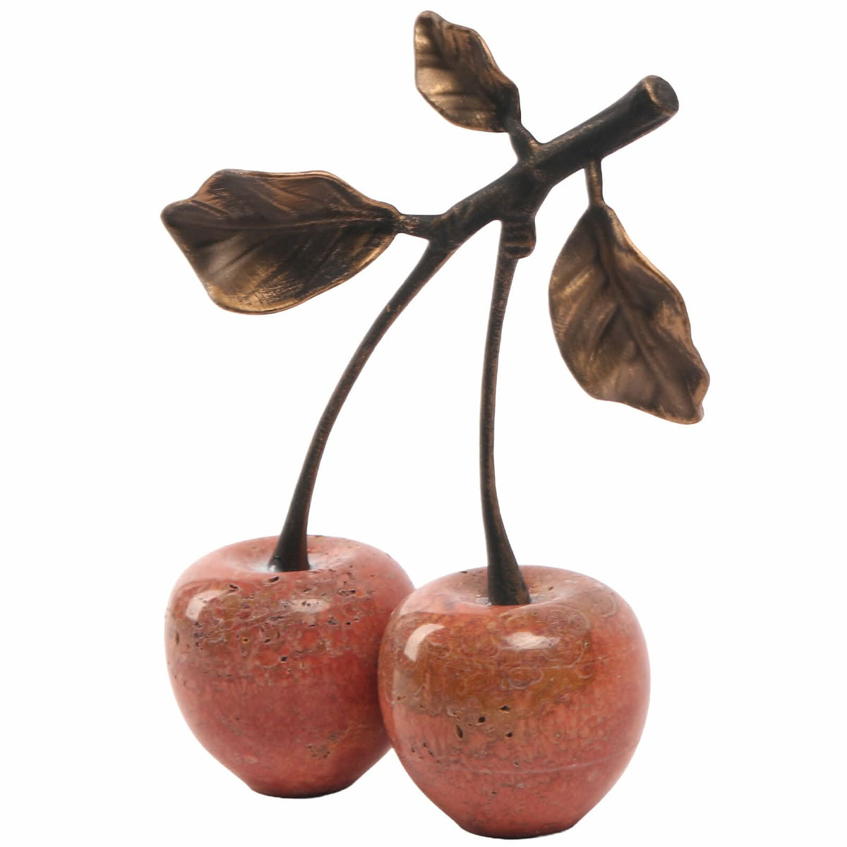 Keiichi Cherry Ornament in Red Marble   Nicholas John Interiors