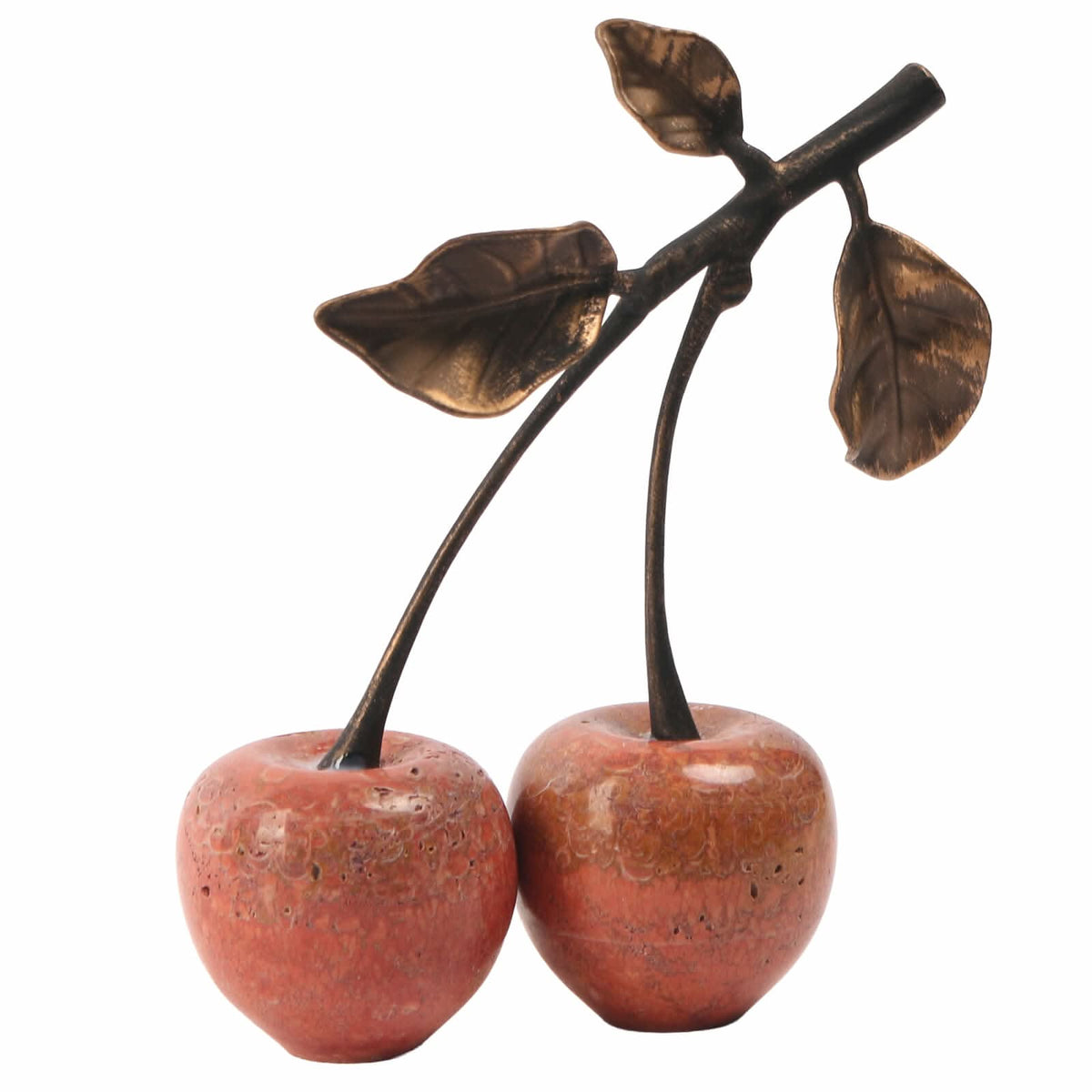 Keiichi Cherry Ornament in Red Marble   Nicholas John Interiors