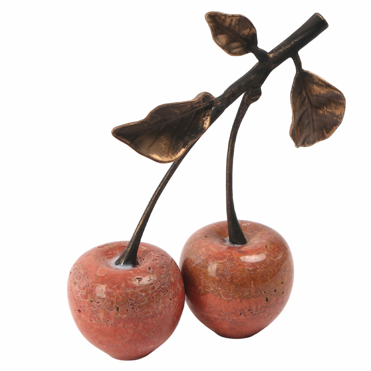 Keiichi Cherry Ornament in Red Marble   Nicholas John Interiors